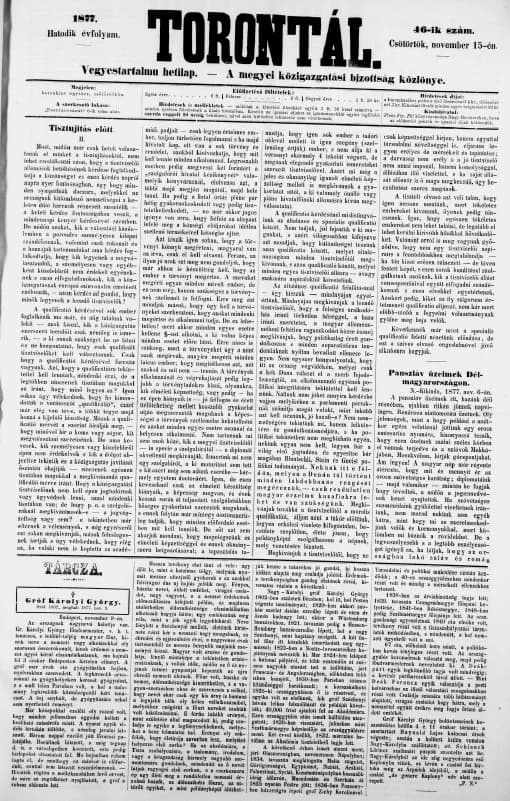 Torontál, 6. évf. 1877. november 15. 46. sz.