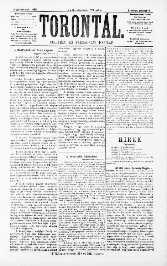 Torontál, 24. évf. 1895. október 5. 229. sz.