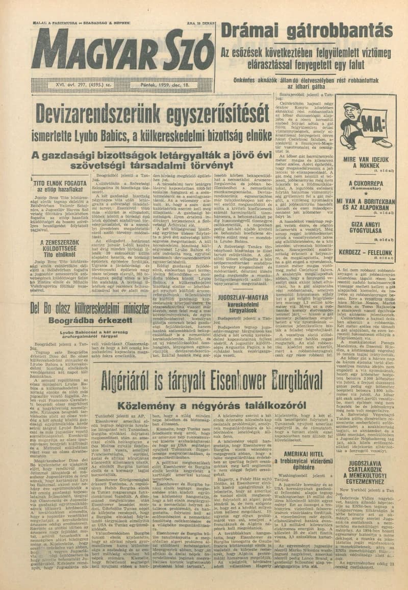 Magyar Szó, 16. évf. 1959. december 18. 297. sz. 1–22. oldal