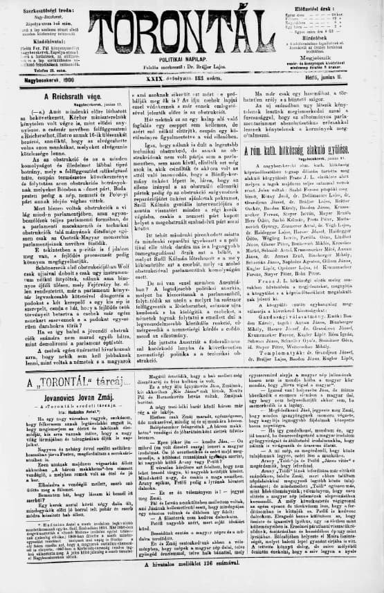 Torontál, 29. évf. 1900. június 11. 133. sz.