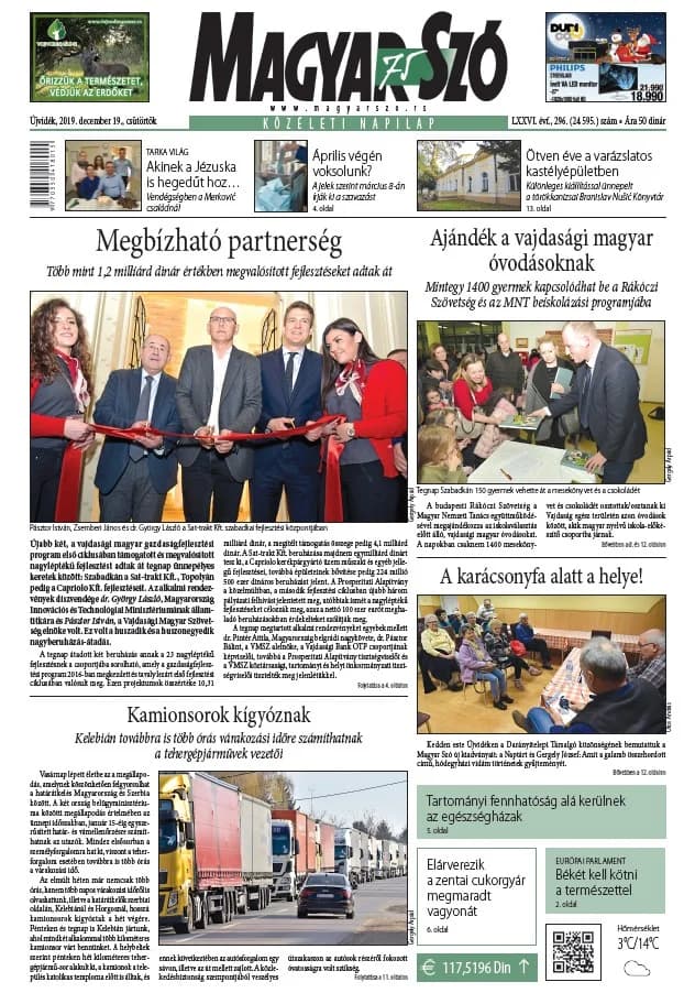 Magyar Szó, 76. évf. 2019. december 19. 296. sz. 1–20. oldal