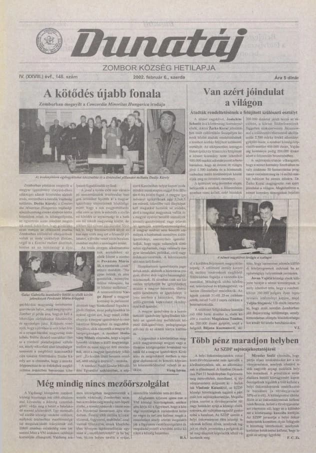 Dunatáj, 4. évf. 2002. február 6. 148. sz.