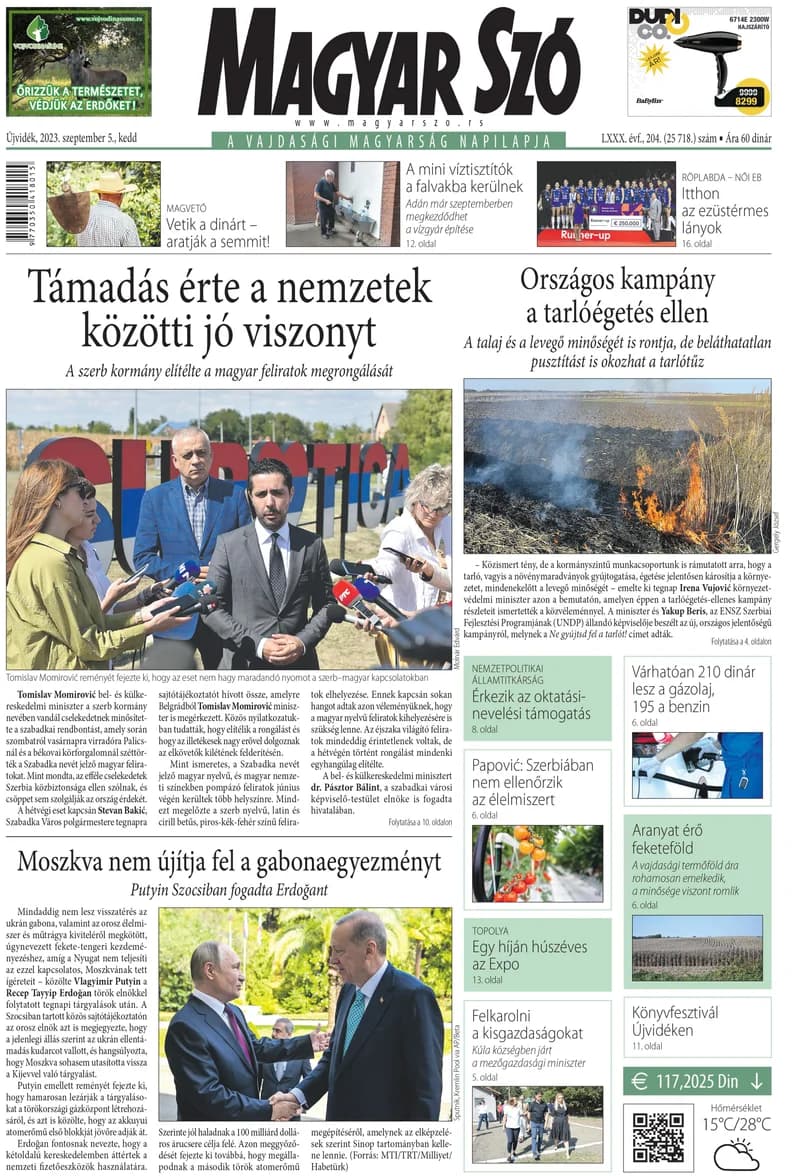 Magyar Szó, 80. évf. 2023. szeptember 5. 204. sz. 1–20. oldal