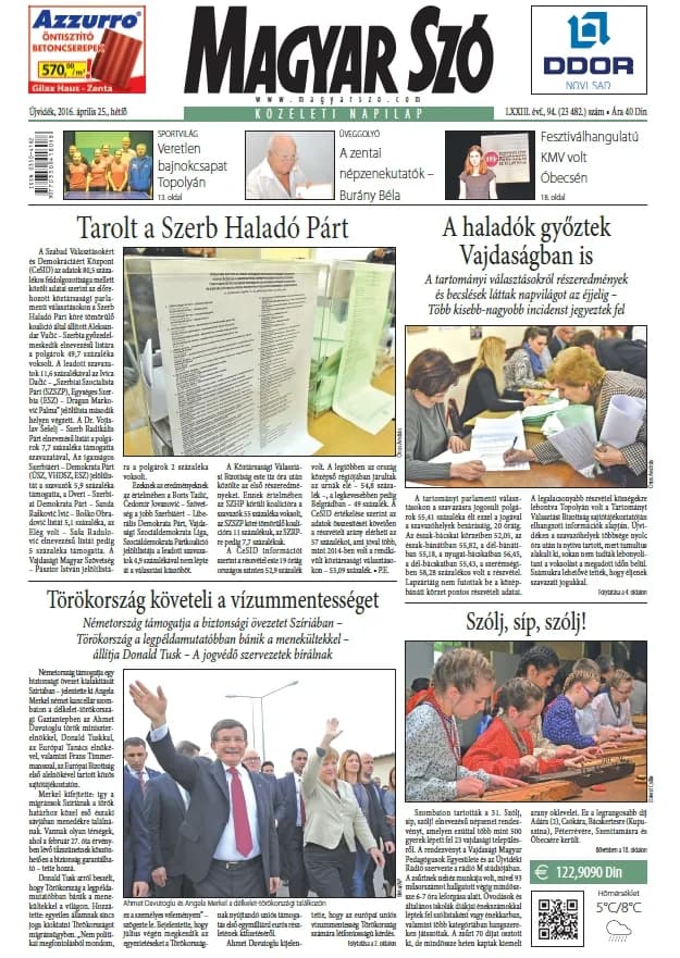 Magyar Szó, 73. évf. 2016. április 25. 94. sz. 1–20. oldal