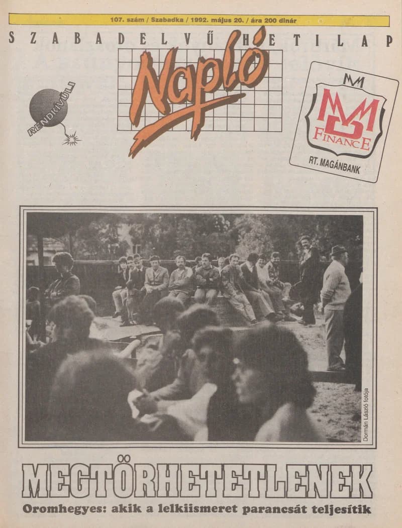 Napló - Szabadelvű hetilap, 3. évf. 1992. május 20. 107. sz.