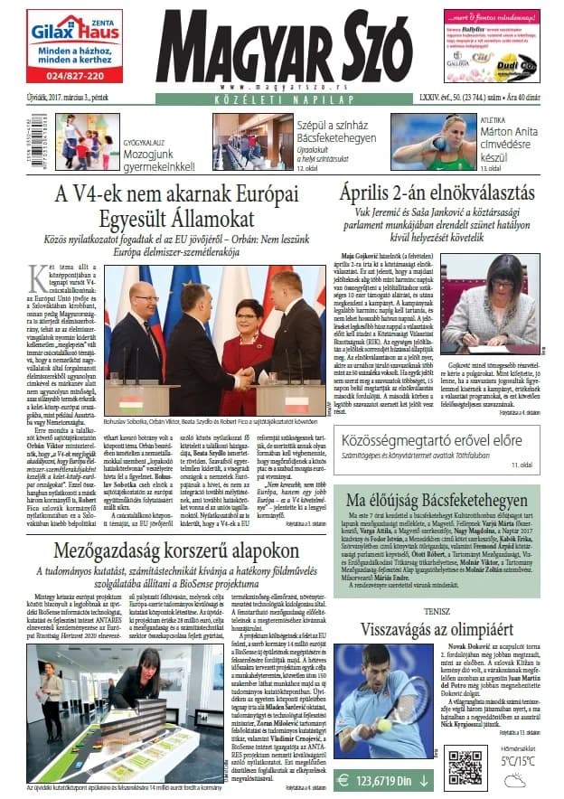 Magyar Szó, 74. évf. 2017. március 3. 50. sz. 1–16. oldal