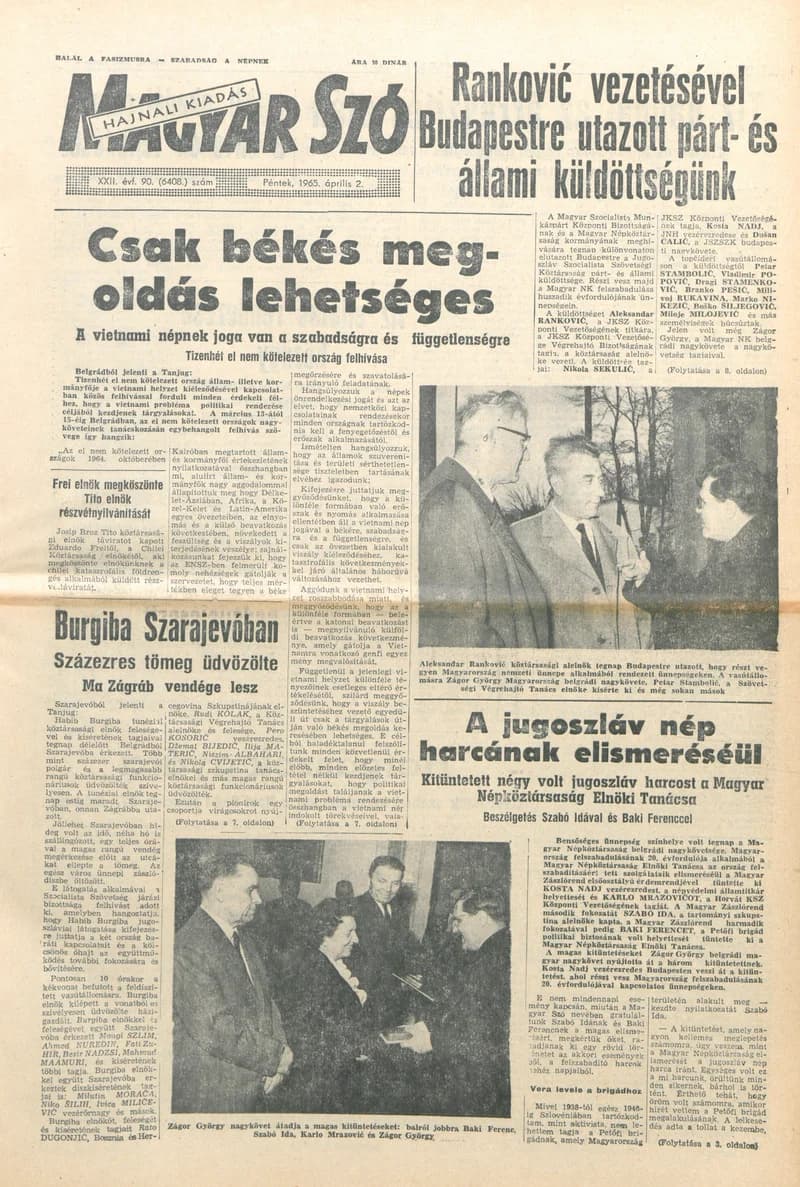 Magyar Szó, 22. évf. 1965. április 2. 90. sz. 1–16. oldal