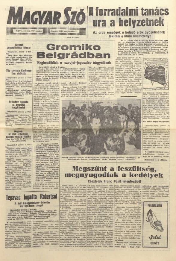 Magyar Szó, 26. évf. 1969. szeptember 3. 243. sz. 1–12. oldal