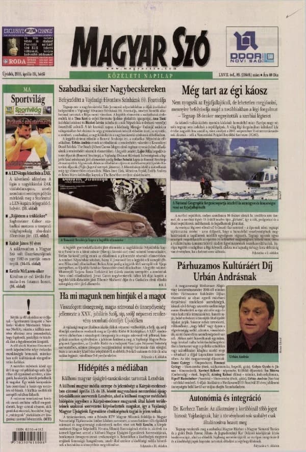 Magyar Szó, 67. évf. 2010. április 19. 89. sz. 1–16. oldal