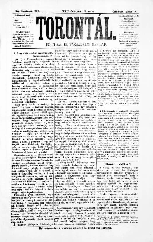 Torontál, 22. évf. 1893. január 19. 15. sz.