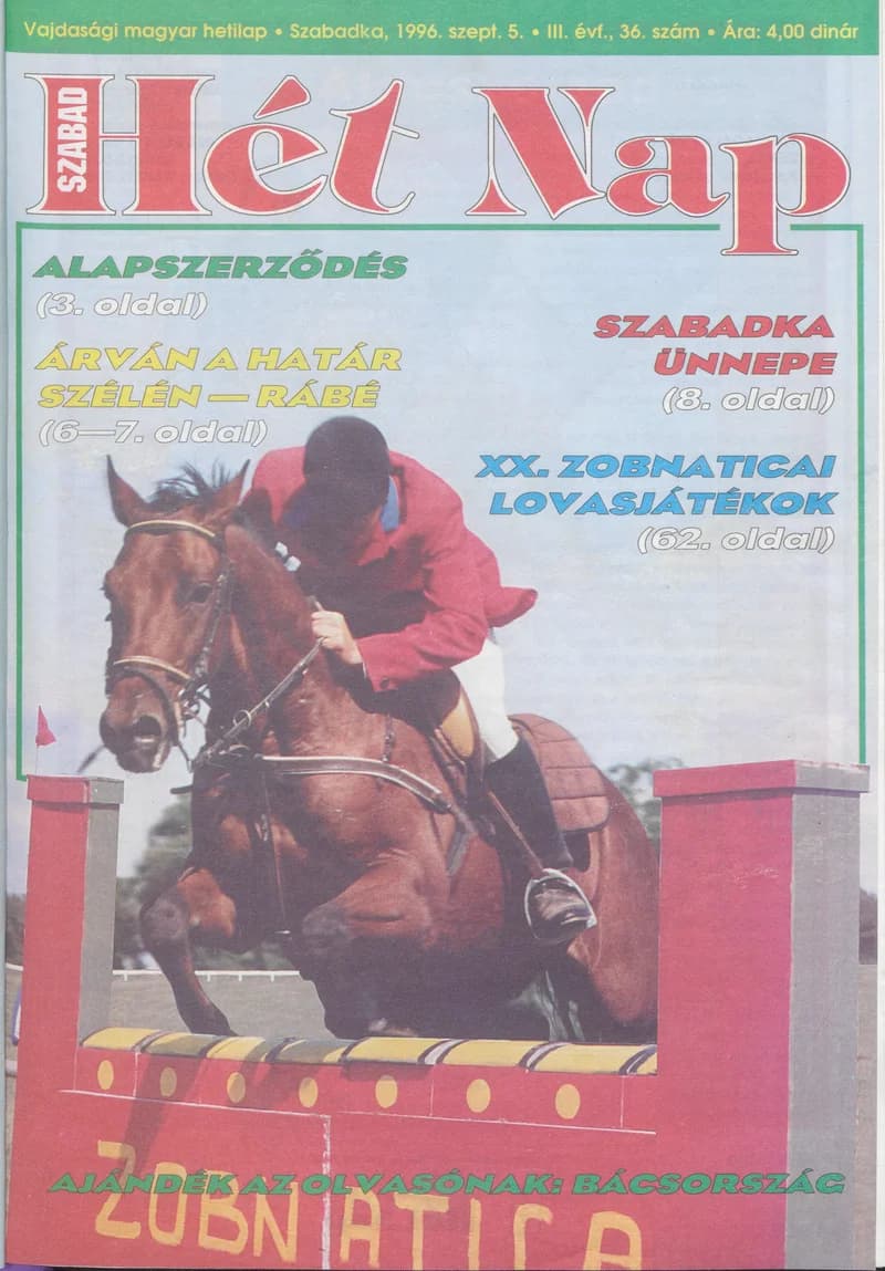 Szabad Hét Nap, 3. évf. 1996. szeptember 5. 36. sz.