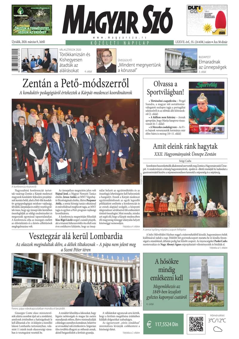 Magyar Szó, 77. évf. 2020. március 9. 55. sz. 1–12. oldal
