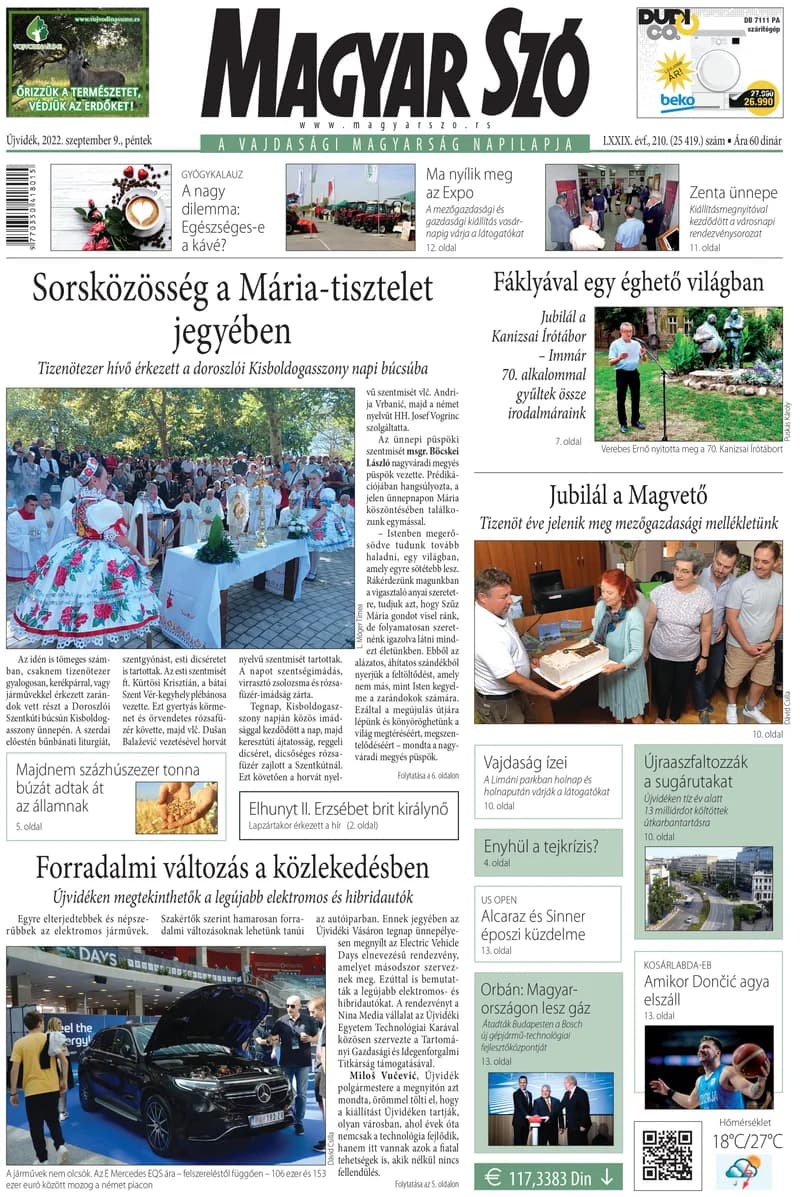 Magyar Szó, 79. évf. 2022. szeptember 9. 210. sz. 1–16. oldal