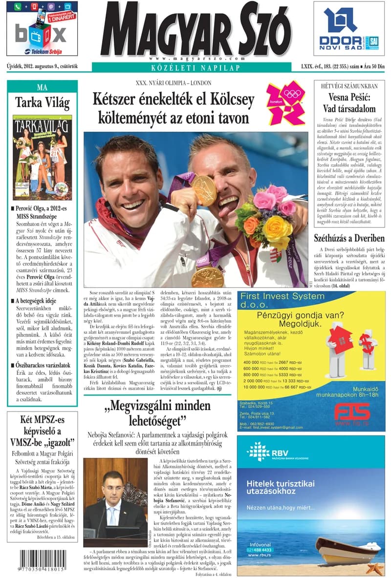Magyar Szó, 69. évf. 2012. augusztus 9. 183. sz. 1–20. oldal