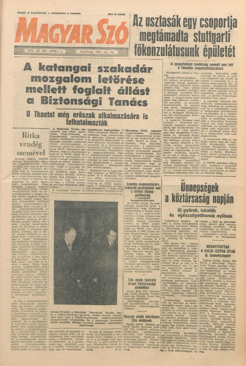 Magyar Szó, 18. évf. 1961. november 26. 293. sz. 1–22. oldal