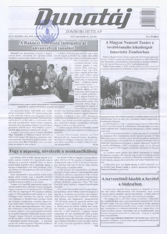 Dunatáj, 17. évf. 2015. november 4. 853. sz.