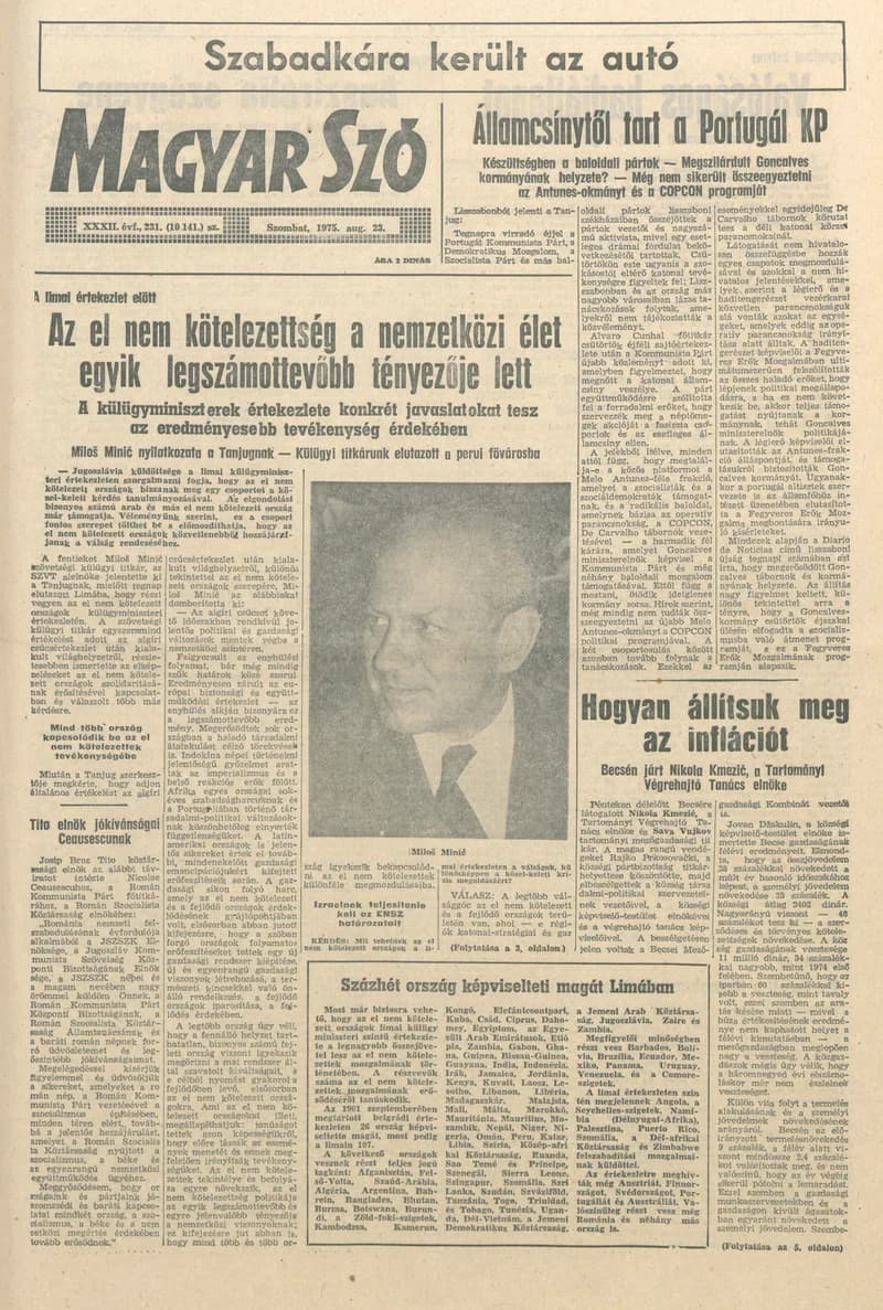 Magyar Szó, 32. évf. 1975. augusztus 23. 231. sz.