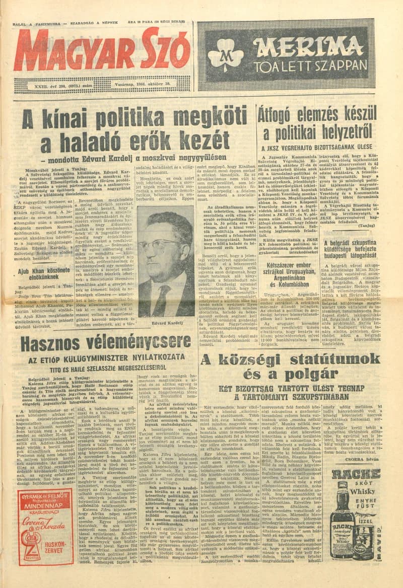 Magyar Szó, 23. évf. 1966. október 30. 298. sz.