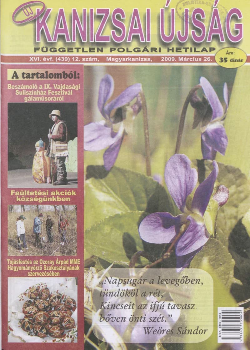 Új Kanizsai Újság, 16. évf. 2009. március 26. 12. sz.