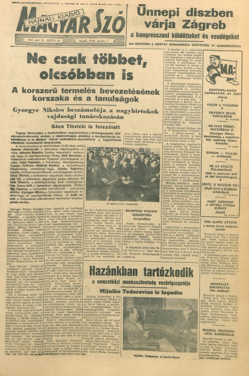 Magyar Szó, 16. évf. 1959. április 7. 81. sz. 1–18. oldal