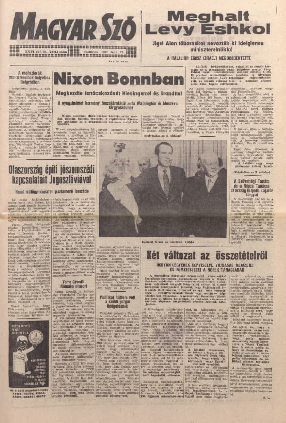 Magyar Szó, 26. évf. 1969. február 27. 56. sz. 1–20. oldal