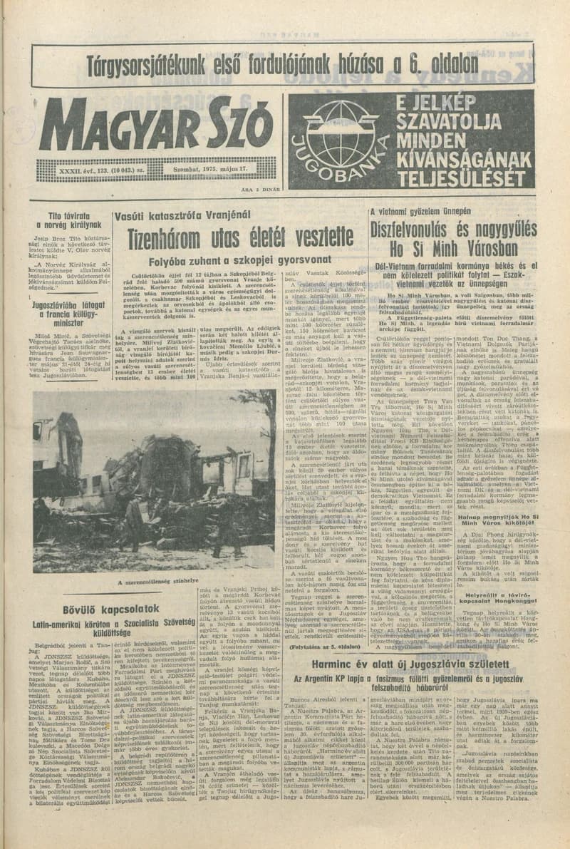 Magyar Szó, 32. évf. 1975. május 17. 133. sz.