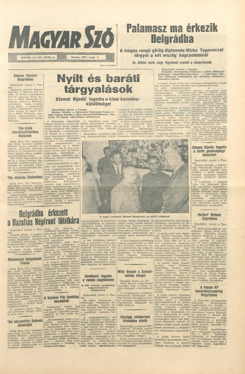 Magyar Szó, 28. évf. 1971. szeptember 8. 247. sz. 1–16. oldal