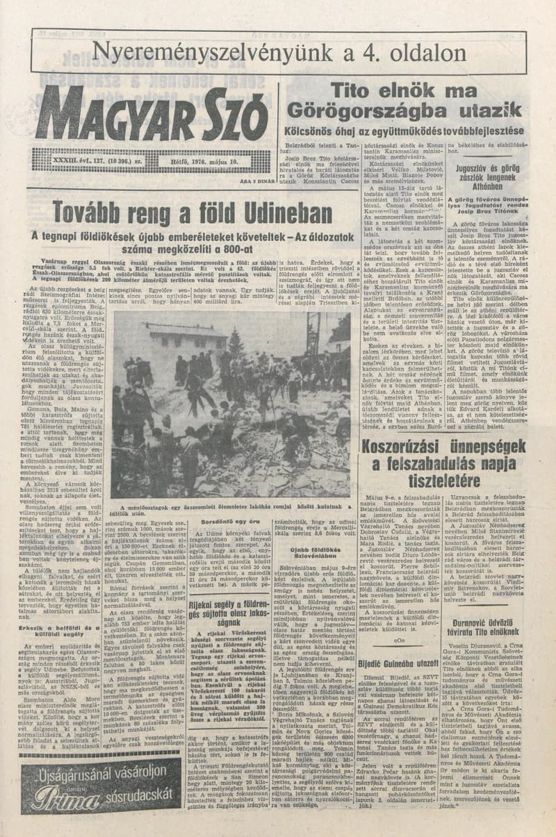 Magyar Szó, 33. évf. 1976. május 10. 127. sz. 1–8. oldal
