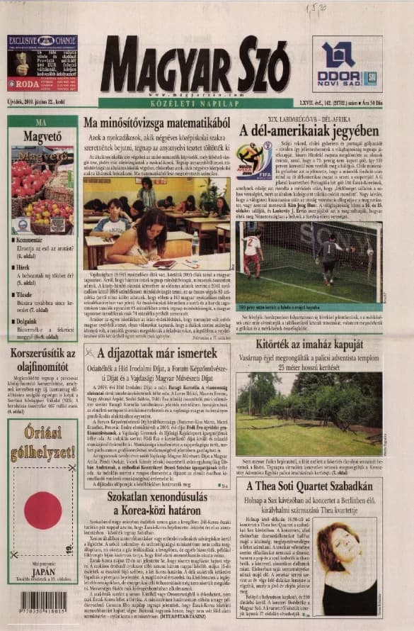 Magyar Szó, 67. évf. 2010. június 22. 142. sz. 1–20. oldal