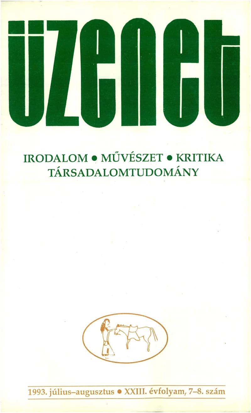 Üzenet, 23. évf. 1993. július – augusztus. 7–8. sz. 277–372. oldal