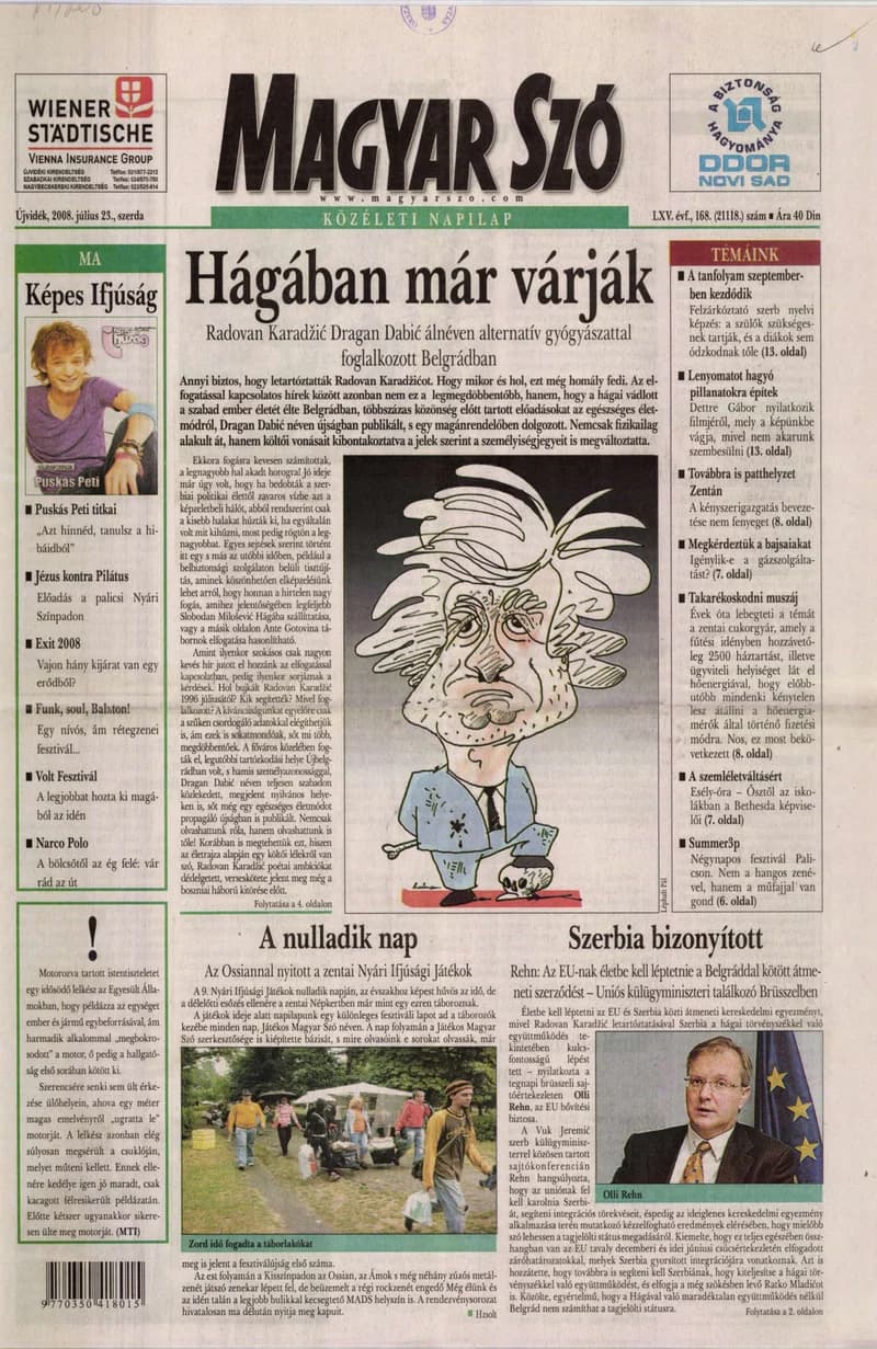Magyar Szó, 65. évf. 2008. július 23. 168. sz. 1–20. oldal