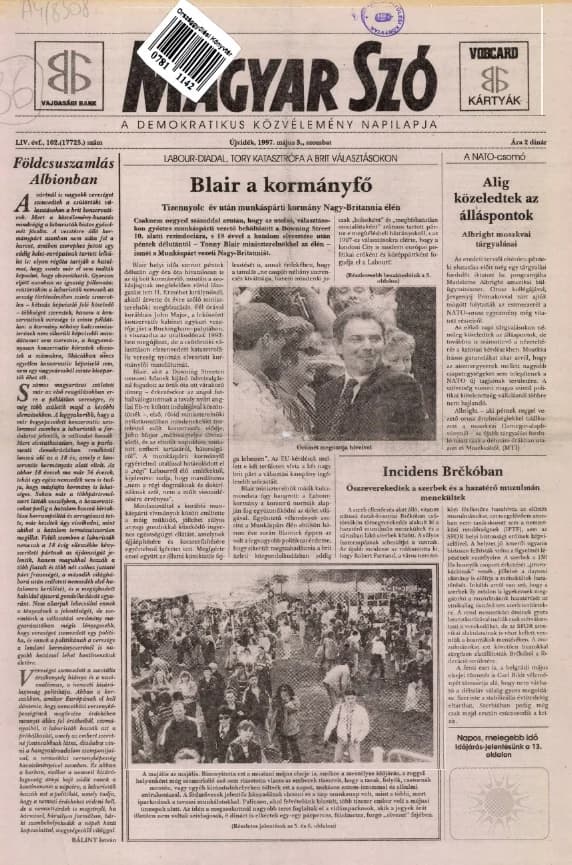 Magyar Szó, 54. évf. 1997. május 3. 102. sz. 1–16. oldal