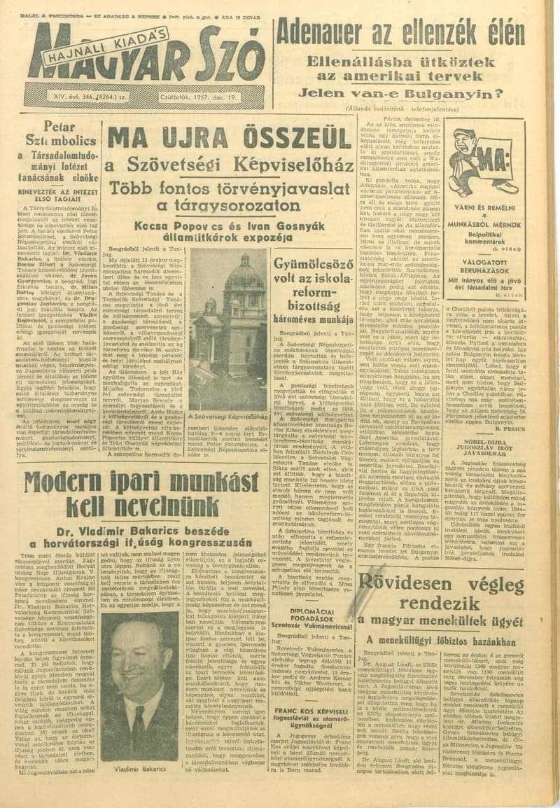 Magyar Szó, 14. évf. 1957. december 19. 346. sz. 1–18. oldal