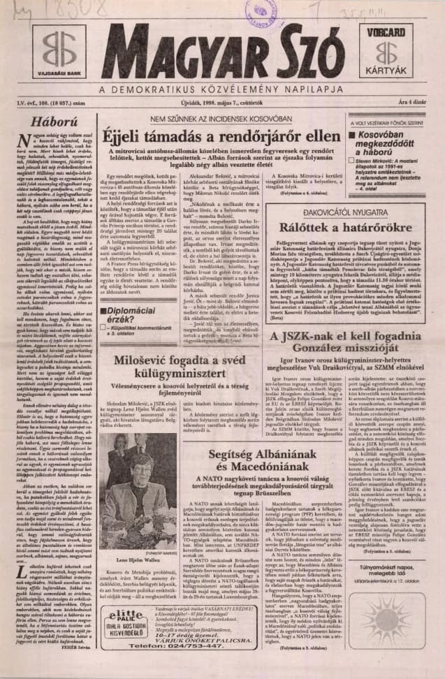 Magyar Szó, 55. évf. 1998. május 7. 108. sz. 1–16. oldal