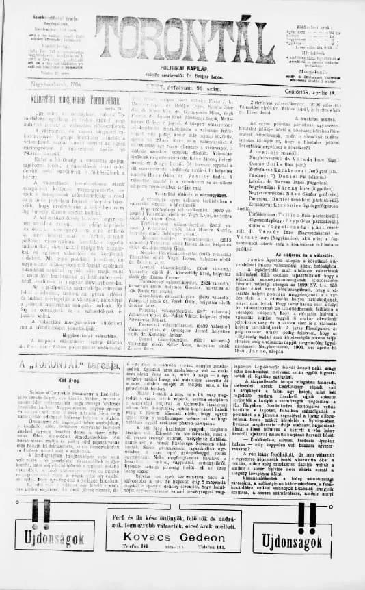 Torontál, 35. évf. 1906. április 19. 90. sz.