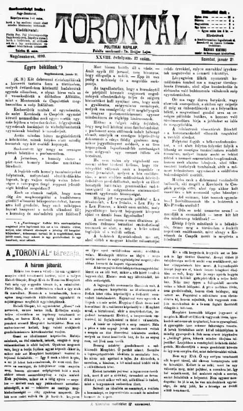Torontál, 28. évf. 1899. január 21. 17. sz.