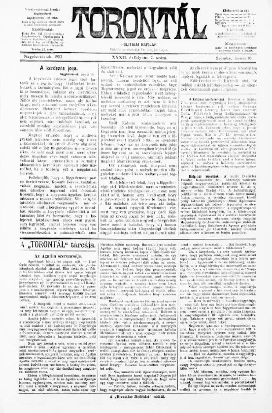 Torontál, 32. évf. 1903. január 10. 7. sz.