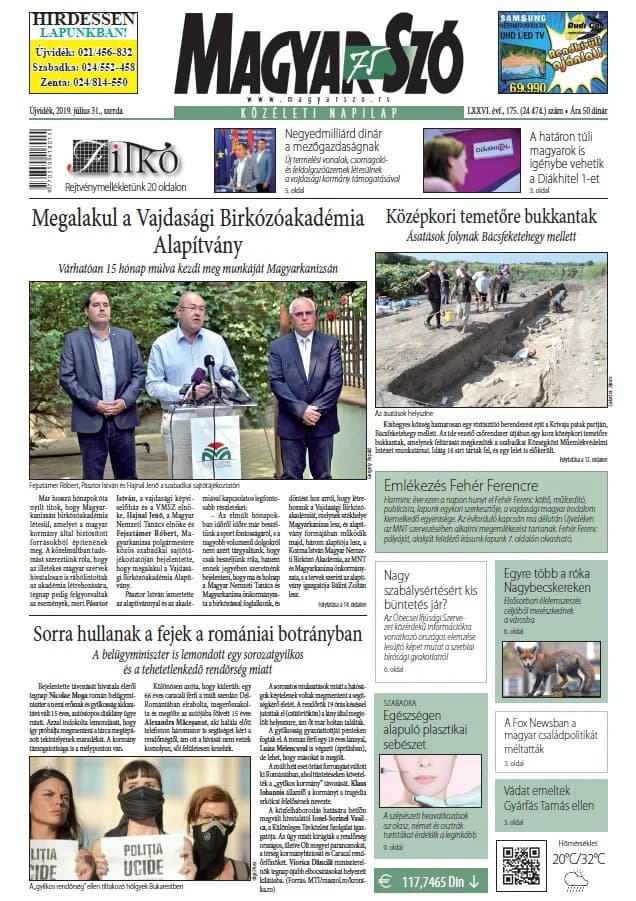 Magyar Szó, 76. évf. 2019. július 31. 175. sz. 1–16. oldal