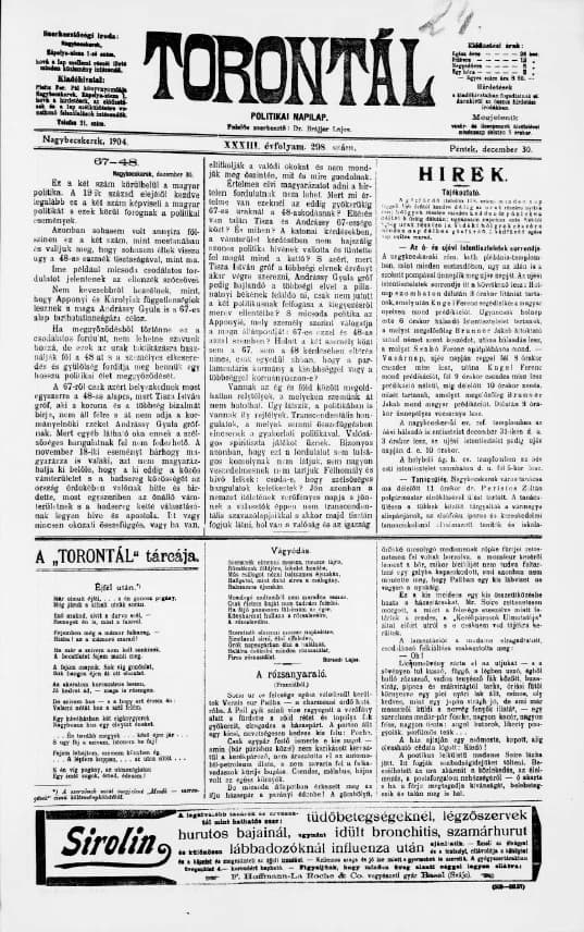 Torontál, 33. évf. 1904. december 30. 298. sz.