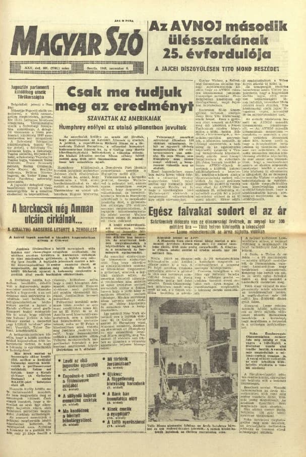 Magyar Szó, 25. évf. 1968. november 6. 307. sz. 1–16. oldal