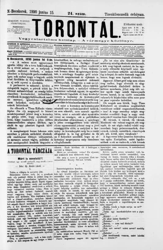 Torontál, 19. évf. 1890. június 15. 24. sz.