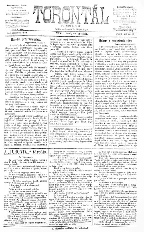 Torontál, 28. évf. 1899. március 31. 74. sz.