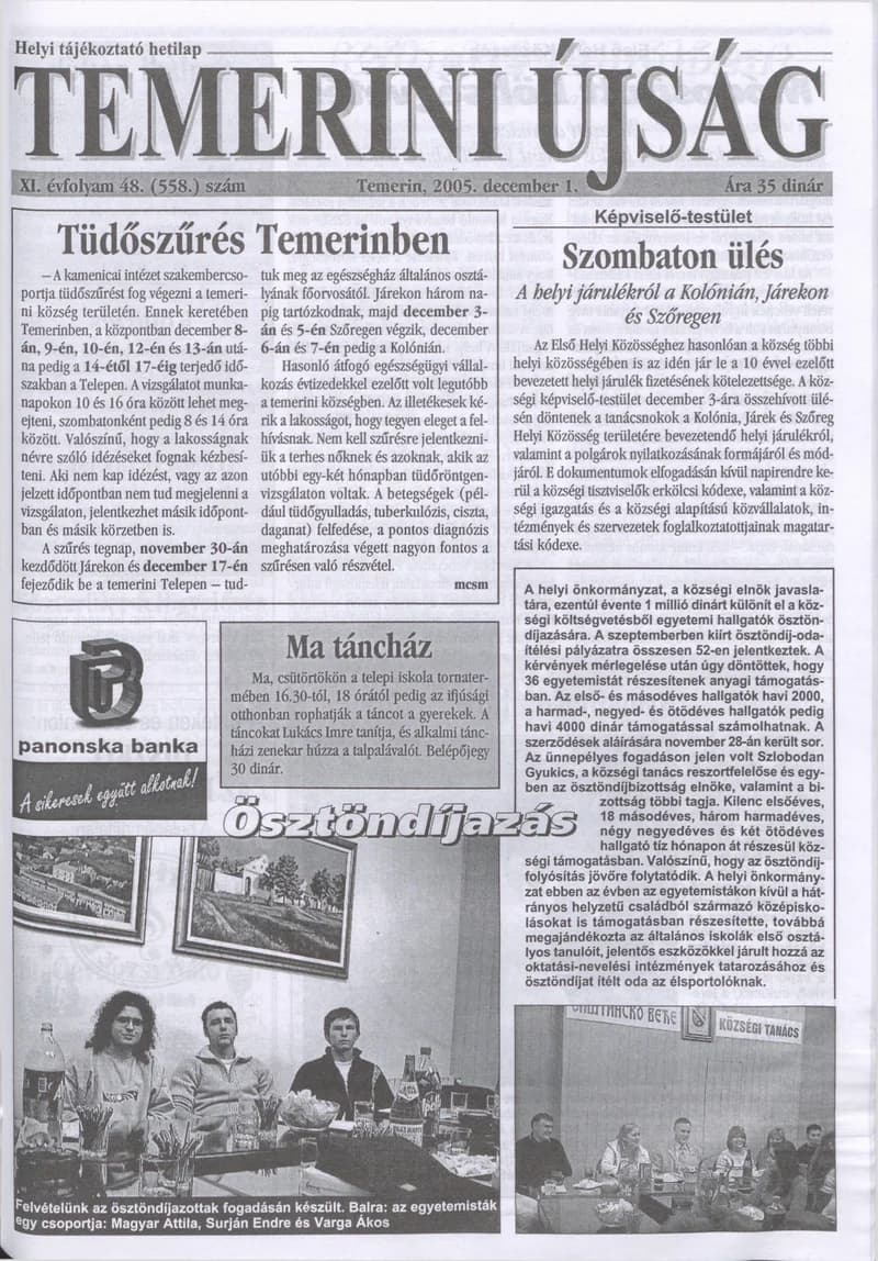 Temerini Újság, 11. évf. 2005. december 1. 48. sz.
