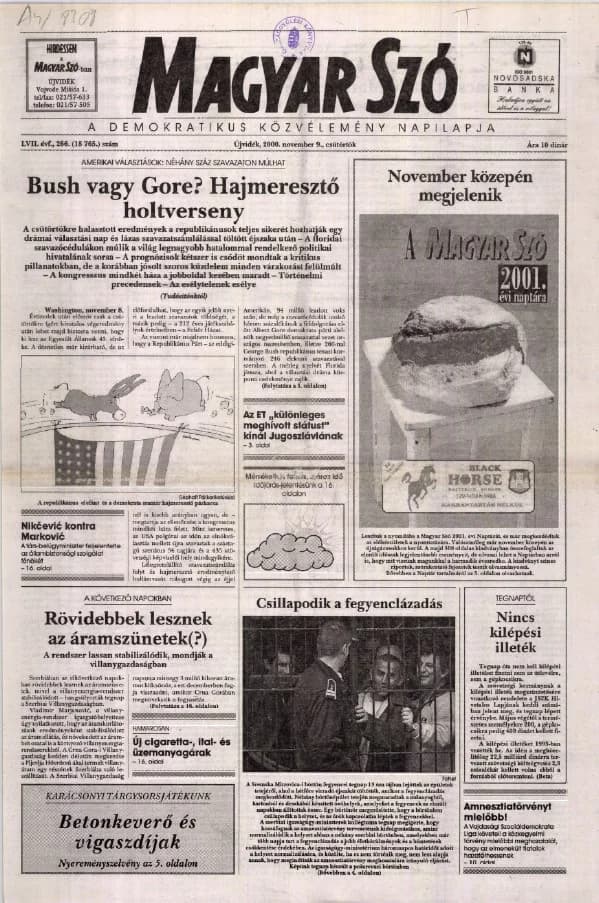 Magyar Szó, 57. évf. 2000. november 9. 266. sz. 1–16. oldal
