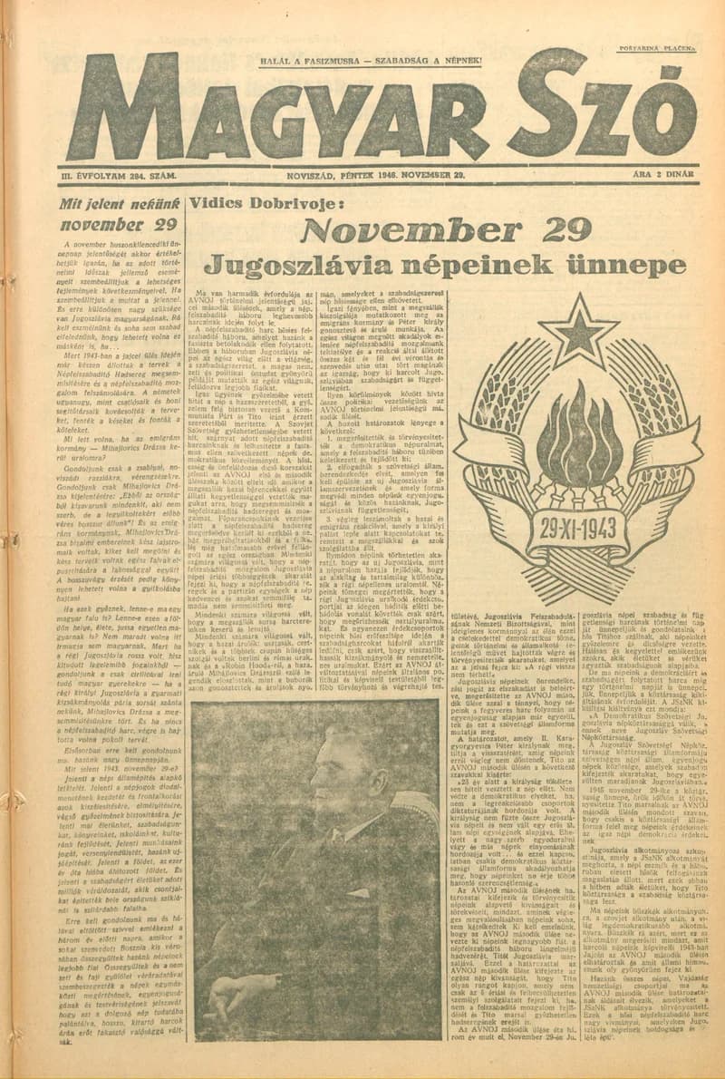 Magyar Szó, 3. évf. 1946. november 29. 284. sz. 1–6. oldal