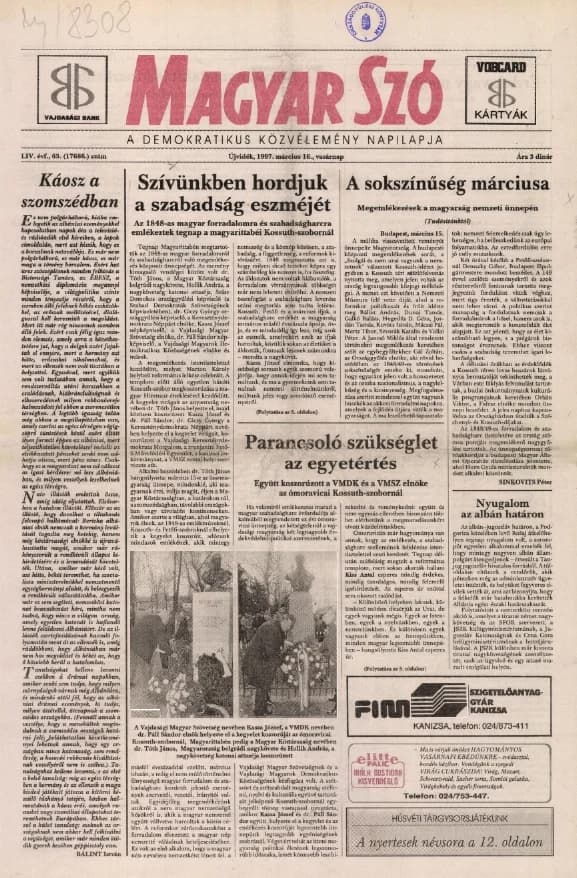 Magyar Szó, 54. évf. 1997. március 16. 63. sz. 1–24. oldal