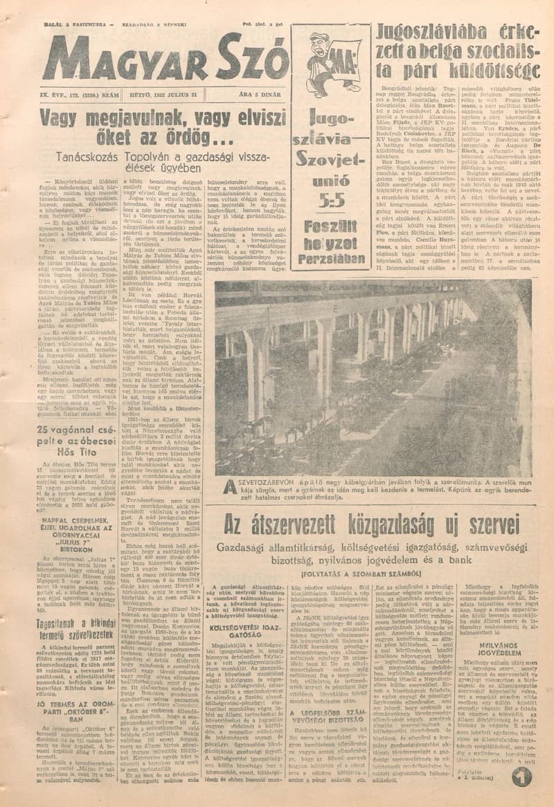 Magyar Szó, 9. évf. 1952. július 21. 172. sz. 1–4. oldal
