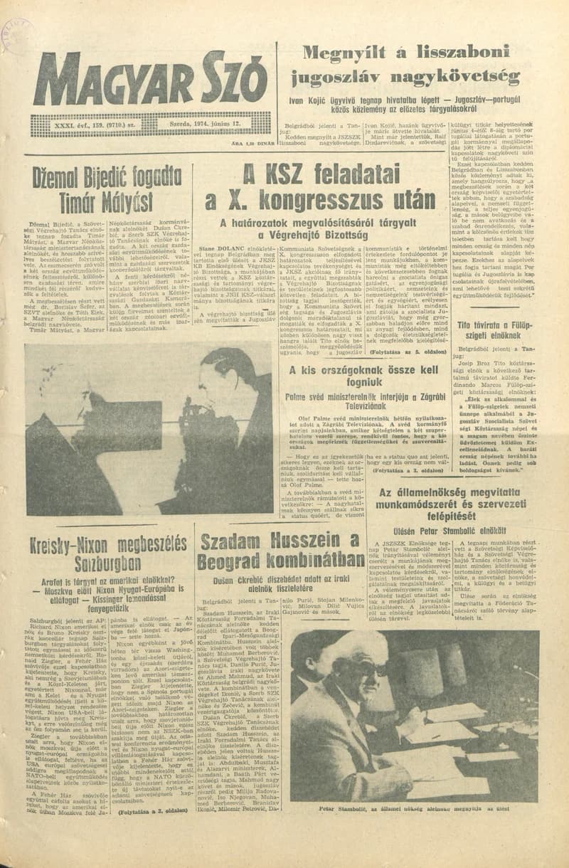 Magyar Szó, 31. évf. 1974. június 12. 159. sz. 1–20. oldal