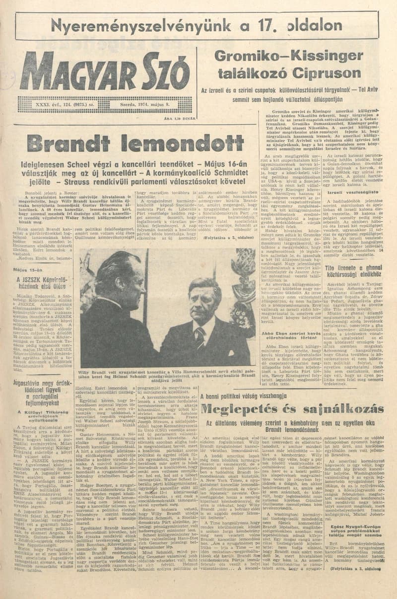 Magyar Szó, 31. évf. 1974. május 8. 124. sz. 1–20. oldal