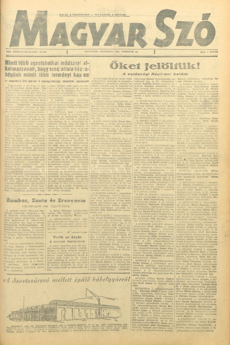 Magyar Szó, 8. évf. 1951. február 10. 34. sz. 1–4. oldal